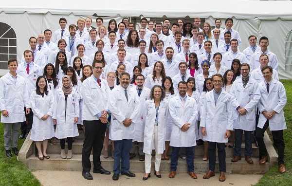 Group of people on white coat day