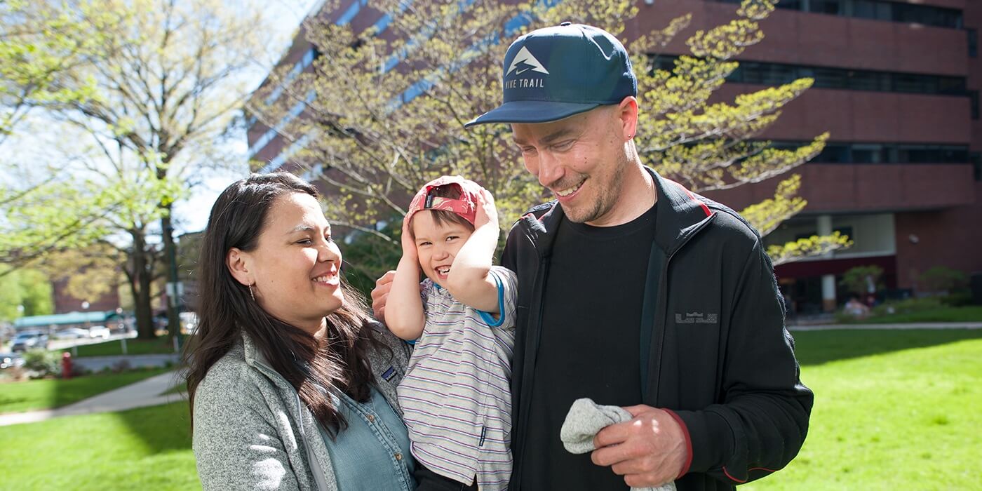 Patient Emilio with his mother and father Patient Emilio with his mother and father