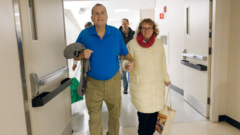 Discharge with Tim’s wife, Karen.