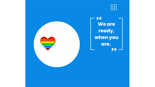 Rainbow flag with quote "We are currently working on the new FDA changes need to welcome you. We will see you soon!"
